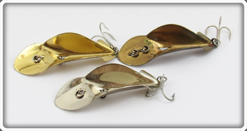Vintage Buck Perry Chrome Spoonplug Lot Of Three Lures For Sale