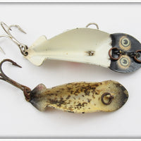 Buck Perry Black/White & Silver Flitter Spoonplug Pair