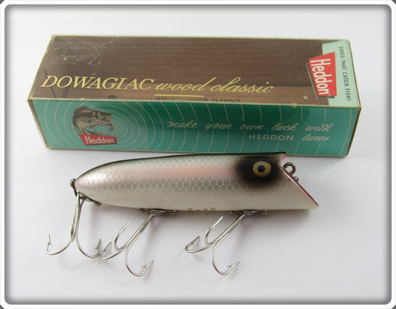 Vintage Heddon Shiner Scale Original Wood Basser Lure 8500 P In