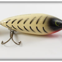 Vintage Whopper Stopper White Black Ribs Model 100 Lure 