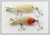 Vintage Whopper Stopper White & Red Head Flitter Pair