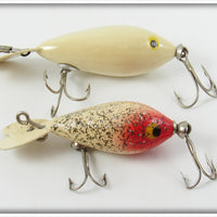 Vintage Whopper Stopper White & Red Head Flitter Pair