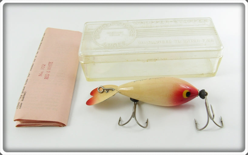 Vintage Whopper Stopper Red & White Model 100 Lure In Box 