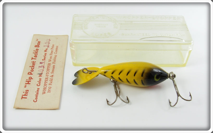 Whopper Stopper Yellow Black Ribs Model 100 Lure In Box