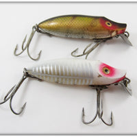 Heddon White Shore & Perch Early River Runt Spook Floater Pair