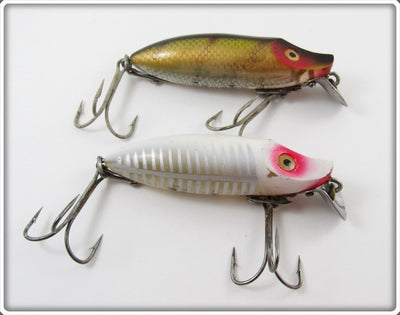 Heddon White Shore & Perch Early River Runt Spook Floater Pair
