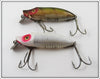 Heddon White Shore & Perch Early River Runt Spook Floater Pair