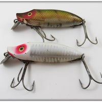 Heddon White Shore & Perch Early River Runt Spook Floater Pair