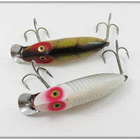 Heddon White Shore & Perch Early River Runt Spook Floater Pair