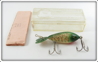 Vintage Whopper Stopper Green Flitter Model 100 Lure In Box 