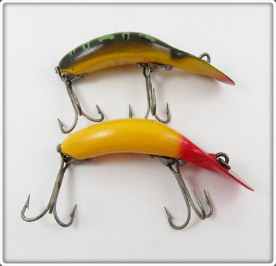 Heddon Bullfrog & Yellow Red Head Tadpolly Spook Pair
