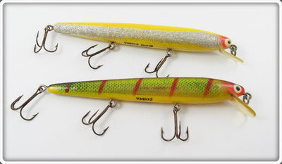 Heddon Perch & Yellow W/Silver Flash Cobra Pair