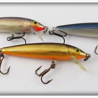 Rapala Gold & Blue Husky Jerk Lot Of Three