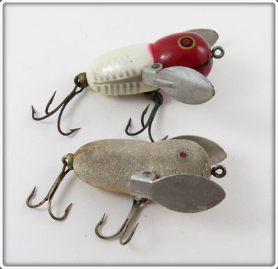 Heddon Red White Shore & Mouse Tiny Crazy Crawler Pair