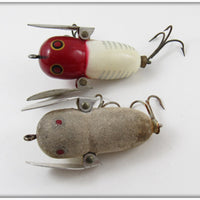 Heddon Red White Shore & Mouse Tiny Crazy Crawler Pair