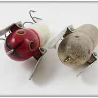 Heddon Red White Shore & Mouse Tiny Crazy Crawler Pair