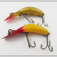 Heddon Yellow Red Head & Perch Tadpolly Spook Pair