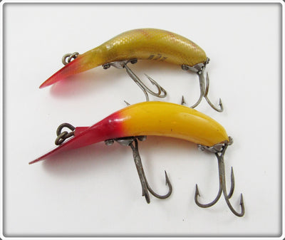 Heddon Yellow Red Head & Perch Tadpolly Spook Pair