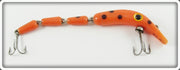 Vintage Mill Run Products Co Orange Black Spots Beno Eel Lure