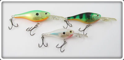 Rapala White, Perch & Green Shad Rap Lot Of Three