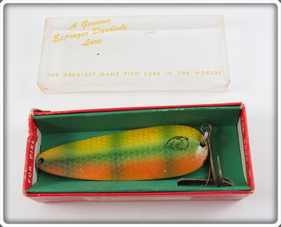 Vintage Lou J Eppinger Perch Scale Dardevle Spoon Lure In Box