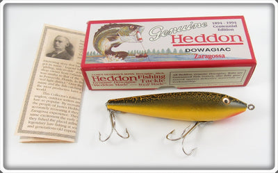 Heddon 1994 Centennial Edition Green Crackleback Zaragossa Lure In Box