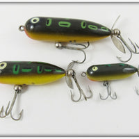 Heddon Bullfrog Torpedo, Tiny Torpedo, & Teeny Torpedo Trio