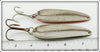 Lou J Eppinger Frog & Orange Black Spots Dardevle Spoon Pair