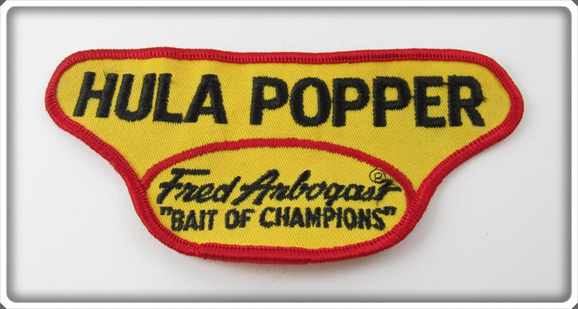 Vintage Fred Arbogast Hula Popper Lure Patch For Sale