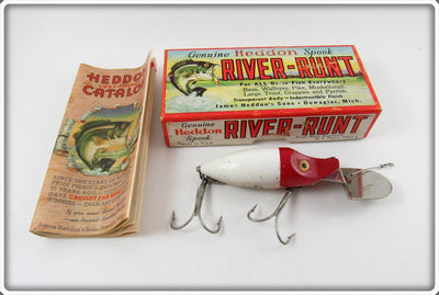 Heddon Red Head White Go Deeper River Runt In Correct Box