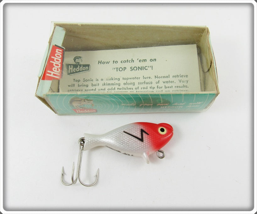 Heddon Red Head Top Sonic In Correct Box