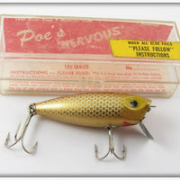 Poe's Gold Minnow Nervous Miracle No. 102 In Correct Box