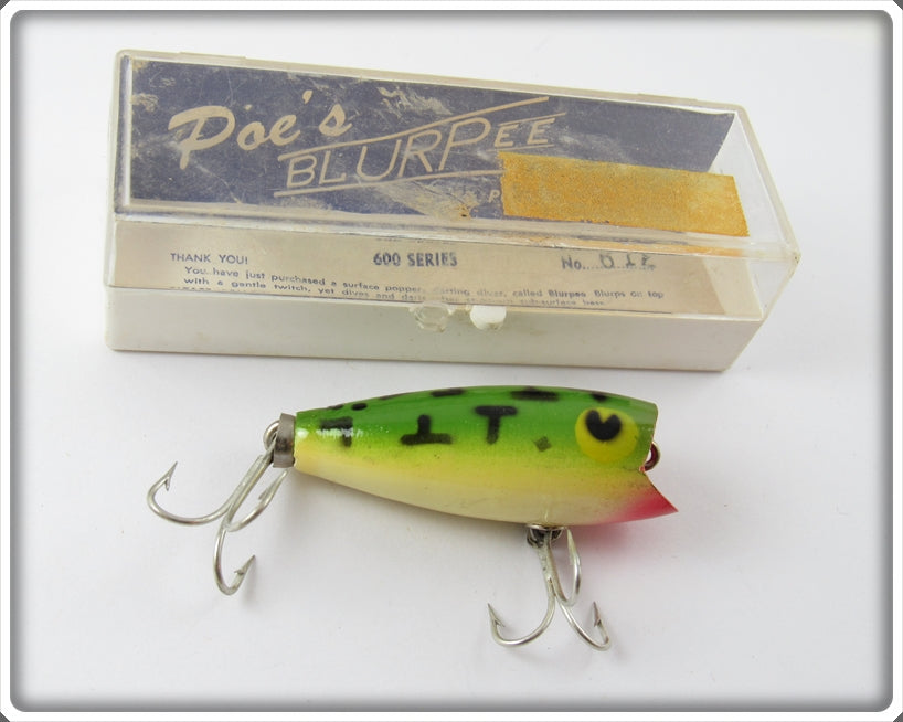 Poe's Green Black Coachdog Blurpee No. 612 In Correct Box