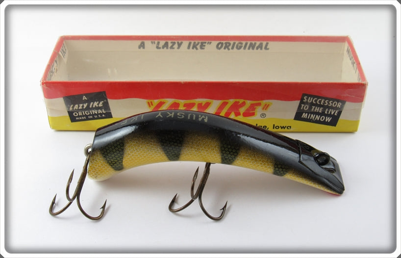 Vintage Lazy Ike Perch Musky Ike Lure In Box KL-5 PE