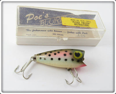 Vintage Poe's Rainbow Trout Blurpee Lure No. 625 In Correct Box