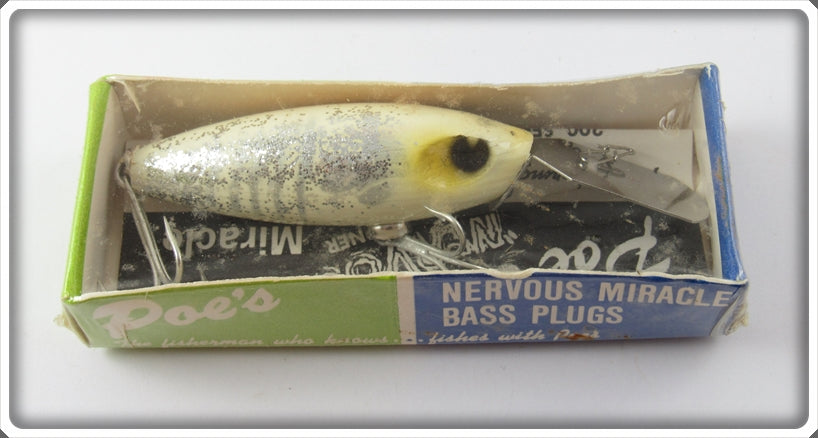 Vintage Poe's Spook White & Silver Nervous Miracle Lure No. 214 S 