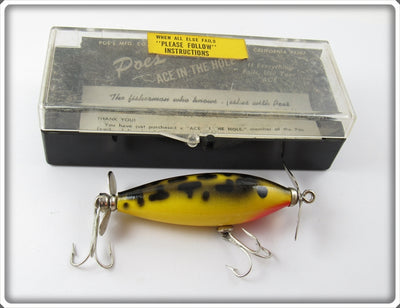 Vintage Poe's Yellow Black Coachdog Ace In The Hole No. 510 Lure