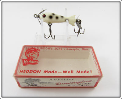 Heddon White Black Spots Tiny Spook In Correct Box