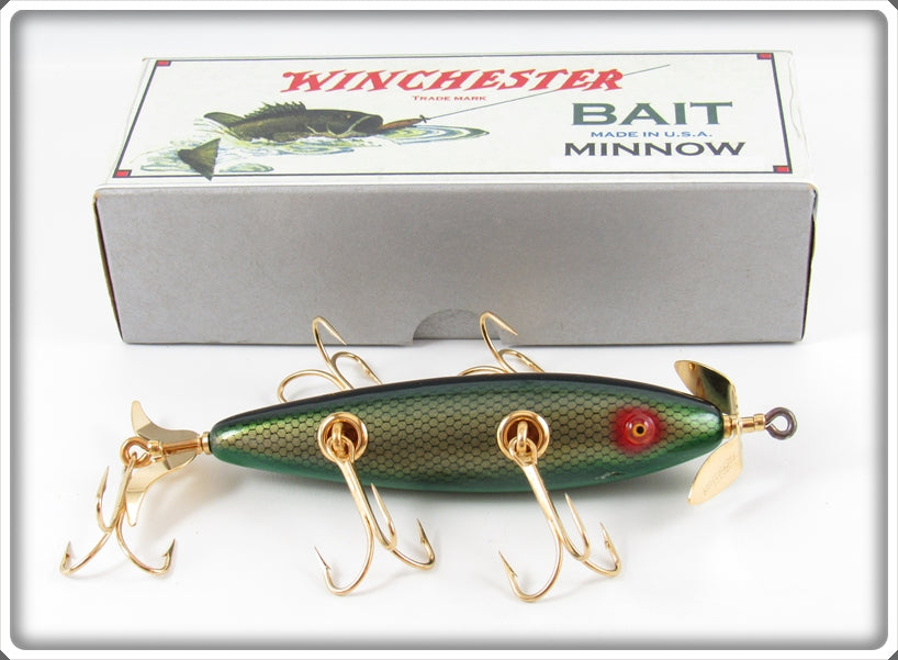 Winchester 2001 Gold Scale Black Back Green Belly Minnow In Box A9