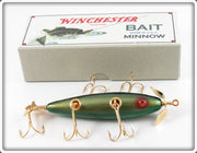 Winchester 2001 Gold Scale Black Back Green Belly Minnow In Box A10