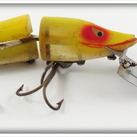 Vintage Heddon Yellow Shore Scissor Tail Lure