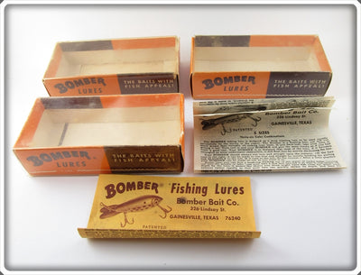 Vintage Bomber Bait Co Empty Old Lure Boxes