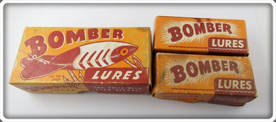 Vintage Bomber Bait Co Empty Old Lure Boxes