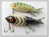 Bomber Bait Co Model 400 Pair: Christmas Tree & White Black Ribs