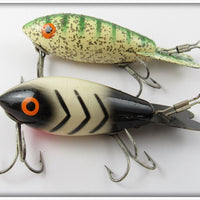 Bomber Bait Co Model 400 Pair: Christmas Tree & White Black Ribs