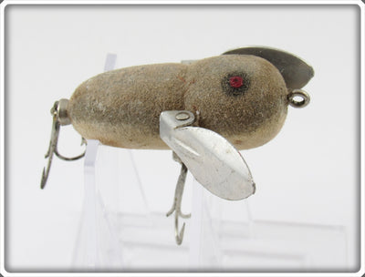Vintage Heddon Flocked Mouse Tiny Crazy Crawler Lure