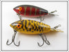 Bomber Bait Co Red Side Scale & Yellow Coachdog Model 500 Pair