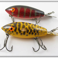 Bomber Bait Co Red Side Scale & Yellow Coachdog Model 500 Pair