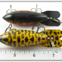 Bomber Bait Co Red Side Scale & Yellow Coachdog Model 500 Pair