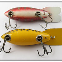 Bomber Bait Co Red Side Scale & Yellow Coachdog Model 500 Pair